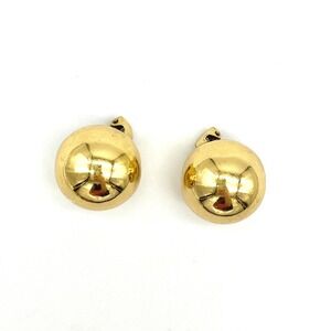 Napier Gold Tone Domed Clip‎ On Earrings Vintage Round Statement